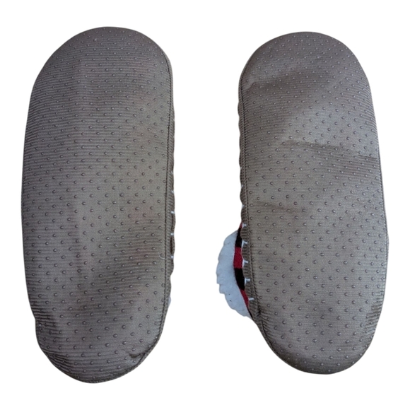 Lumberjack Plaid Red Black Slippers Pantouffles Tassles Pompoms - Picture 5 of 5